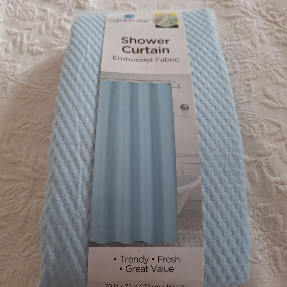 Comfort Bay Blue Shower Curtain